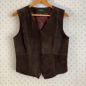 Vintage Danier Brown Suede Leather Vest Size M